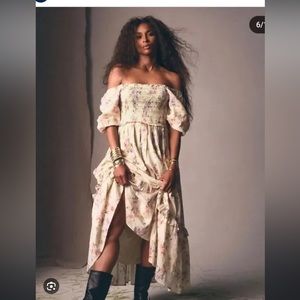 RARE 🌟 HTF Gap x love shack fancy floral puff sleeve maxi dress Size XS